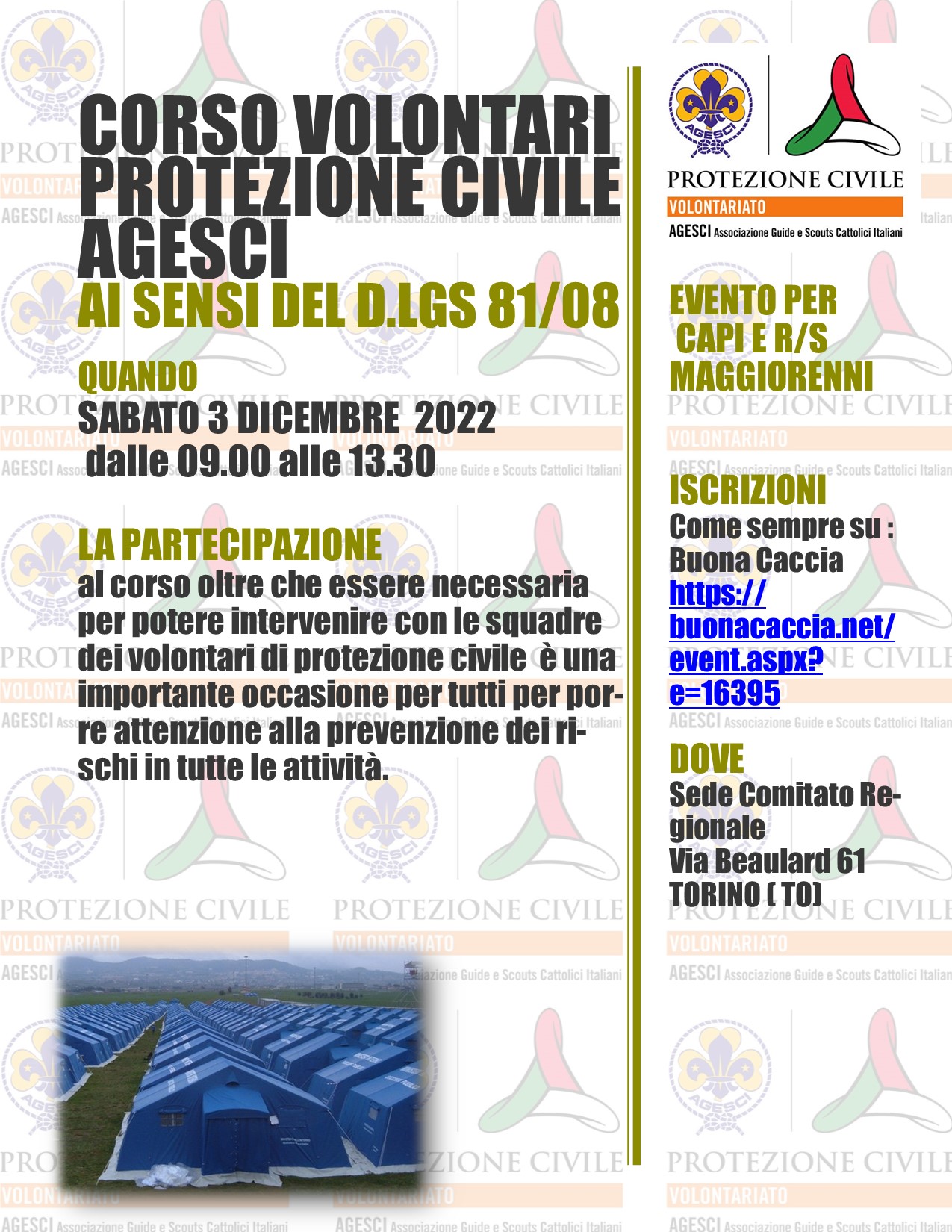 Corsi volontari protezione civile AGESCI anno 2023 – AGESCI Piemonte